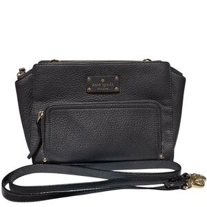 Kate Spade Dark Grey Pebbled Leather Crossbody